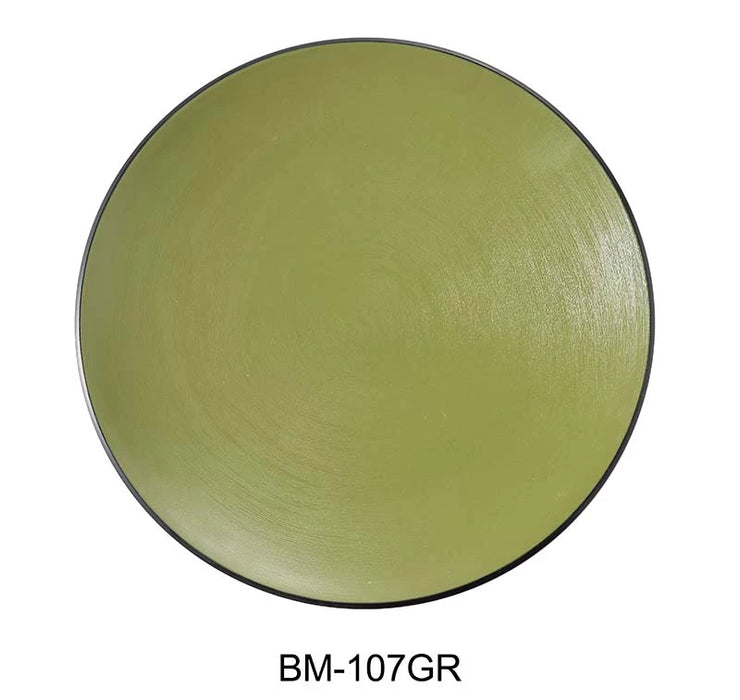Yanco BM-107GR Birmingham – Green 7 1/2″ X 7/8″ ROUND PLATE Melamine, Pack of 48