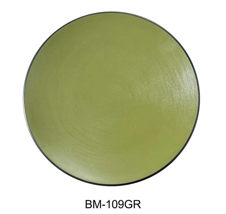 Yanco BM-109GR Birmingham – Green 8 1/2″ X 1″ ROUND PLATE Melamine, Pack of 36