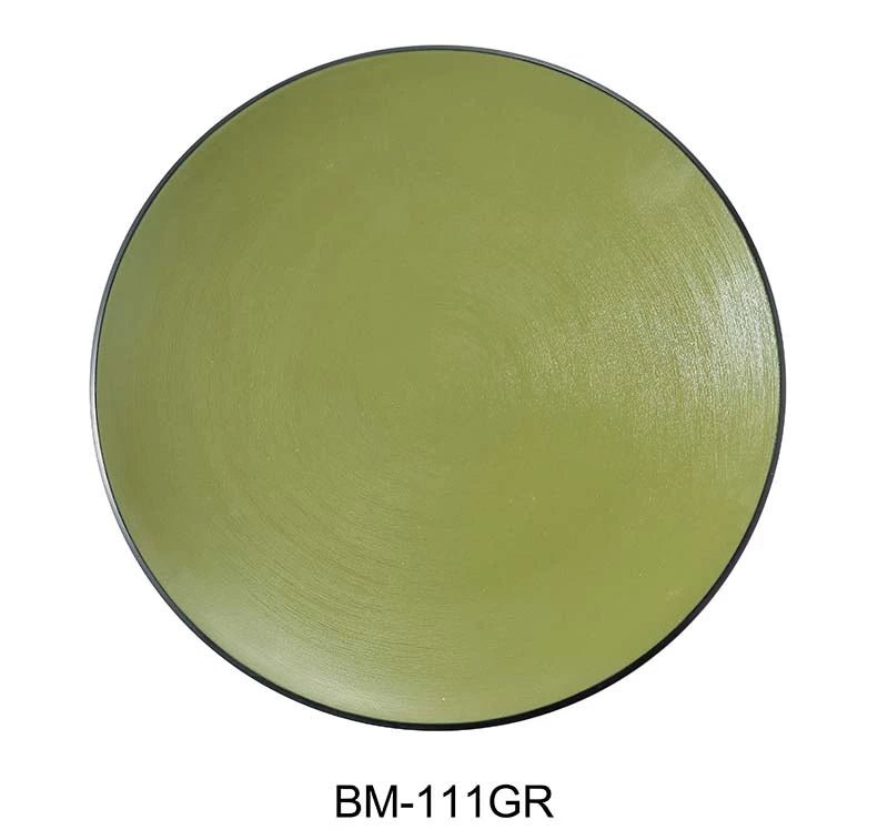 Yanco BM - 111GR Birmingham "‚¬“ Green 11 1/2"‚ X 1 1/4"‚ ROUND PLATE Melamine, Pack of 12