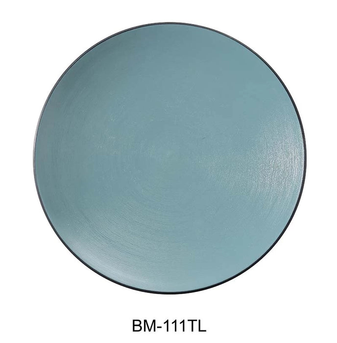 Yanco BM-111TL Birmingham – Teal 11 1/2″ X 1 1/4″ ROUND PLATE Melamine, Pack of 12