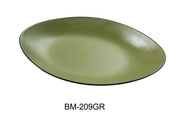 Yanco BM - 209GR Birmingham "‚¬“ Green 9 5/8"‚ X 6"‚X1"‚ DEEP OVAL PLATE Melamine, Pack of 24