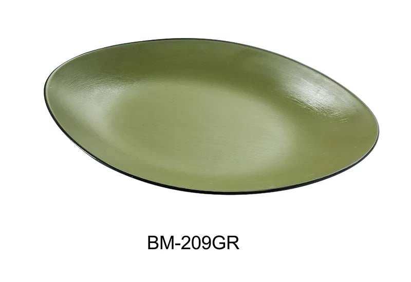 Yanco BM - 209GR Birmingham "‚¬“ Green 9 5/8"‚ X 6"‚X1"‚ DEEP OVAL PLATE Melamine, Pack of 24