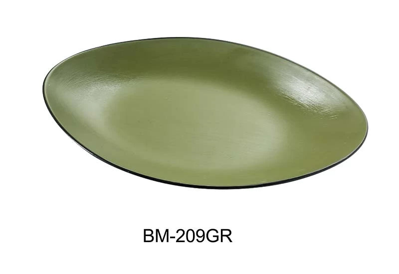 Yanco BM-209GR Birmingham – Green 9 5/8″ X 6″X1″ DEEP OVAL PLATE Melamine, Pack of 24