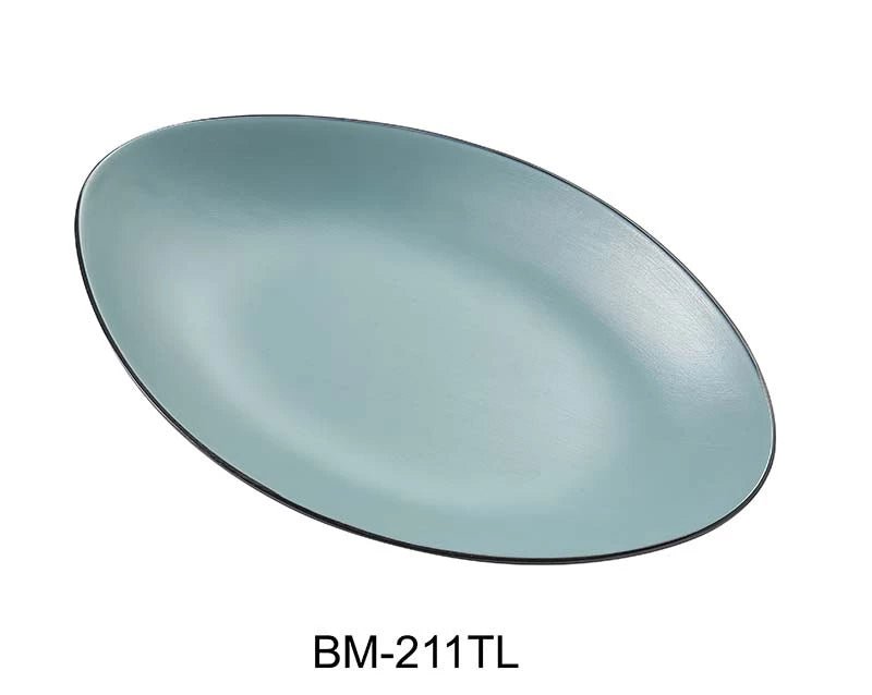 Yanco BM - 211TL Birmingham "‚¬“ Teal 11 1/2"‚ X 7 1/4"‚ X 1 1/8"‚ DEEP OVAL PLATE Melamine, Pack of 12