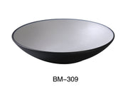 Yanco BM - 309 Birmingham 9 1/2" X 2 1/2" SALAD / PASTA BOWL 30 oz. Melamine, Gray & Black, Pack of 24
