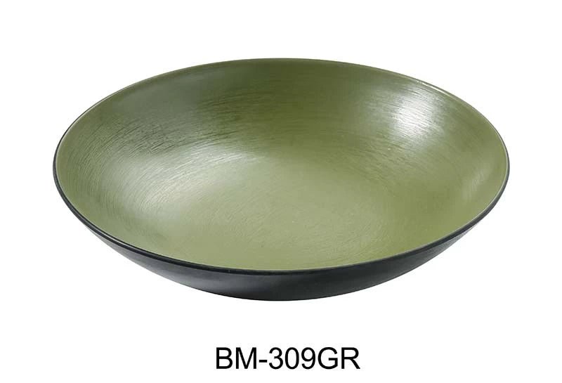 Yanco BM - 309GR Birmingham "‚¬“ Green 9 1/2"‚ X 2 1/2"‚ SALAD / PASTA BOWL 30 OZ Melamine, Pack of 24