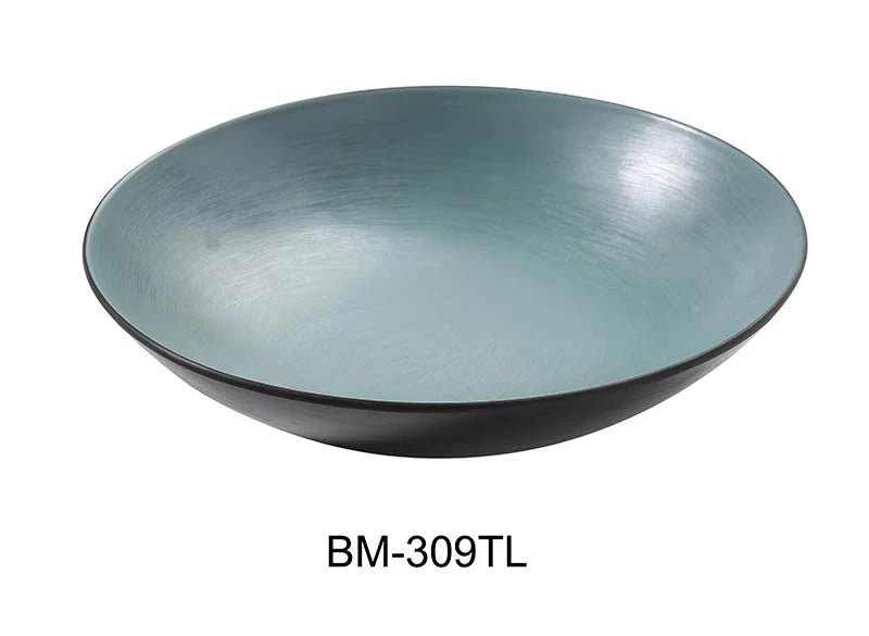 Yanco BM - 309TL Birmingham "‚¬“ Teal 9 1/2"‚ X 2 1/2"‚ SALAD / PASTA BOWL 30 OZ Melamine, Pack of 24
