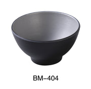 Yanco BM - 404 Birmingham 4 1/2" X 2 3/4" RICE / SOUP BOWL 10 Oz. Melamine, Gray & Black, Pack of 48