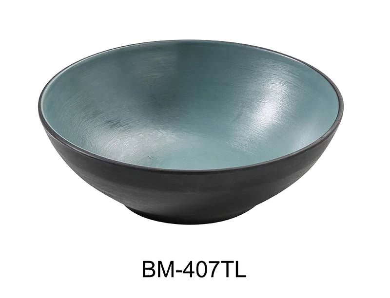 Yanco BM - 407TL Birmingham "‚¬“ Teal 7 1/4"‚ X 2 3/4"‚ CEREAL / SALAD BOWL 24 OZ Melamine, Pack of 24