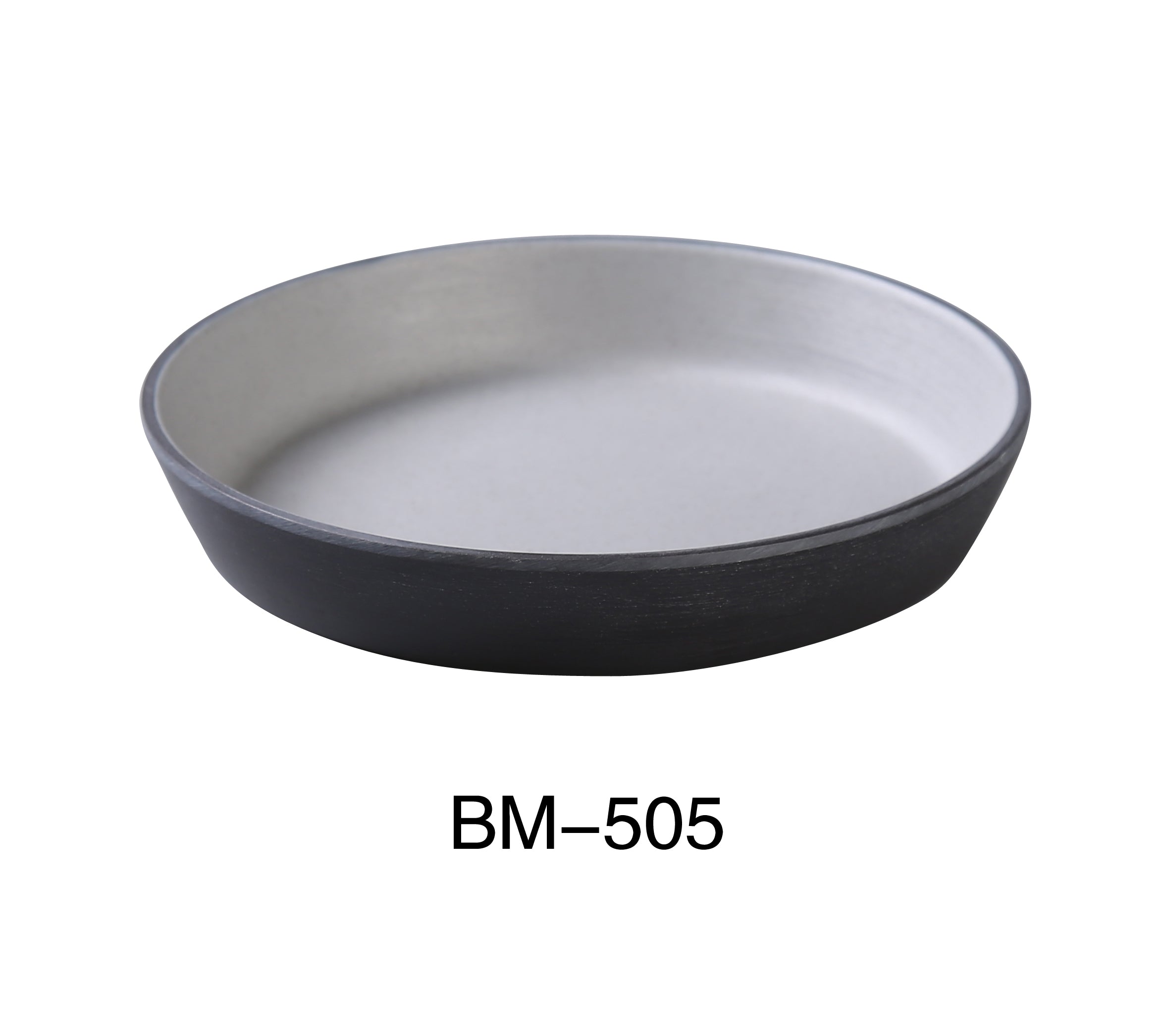 Yanco BM - 505 Birmingham 5 1/2" X 1" DEEP DISH 8 OZ, Melamine, Gray & Black, Pack of 48