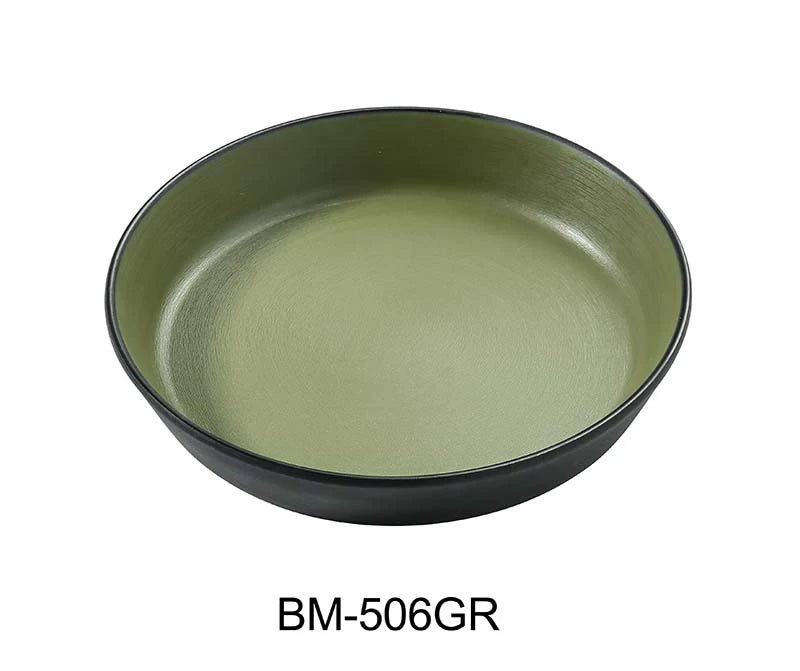 Yanco BM - 506GR Birmingham "‚¬“ Green 6 1/2"‚ X 1 1/4"‚ DEEP DISH 12 OZ Melamine, Pack of 48