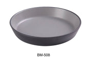 Yanco BM - 508 Birmingham 8 1/2" X 1 3/4" DEEP DISH 24 Oz, Melamine, Gray & Black, Pack of 24