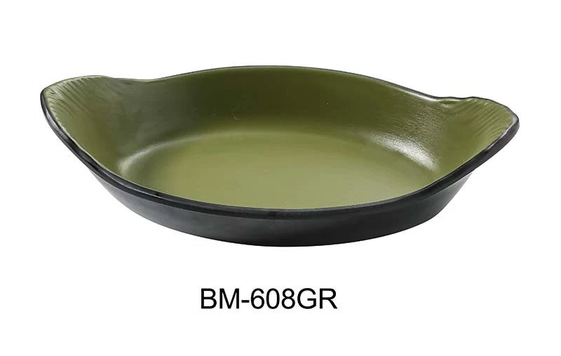 Yanco BM - 608GR Birmingham "‚¬“ Green 8 3/4"‚ X 5"‚ X 1 1/4"‚ RAREBIT DISH 10 OZ Melamine, Pack of 48