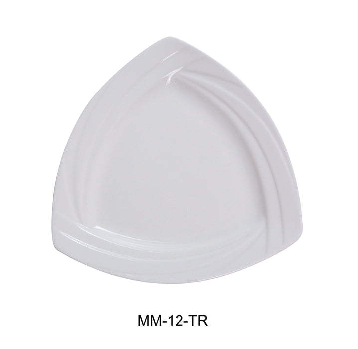 Yanco MM-12-TR Miami 12″ Triangle Plate, China, Bone White, Pack of 12
