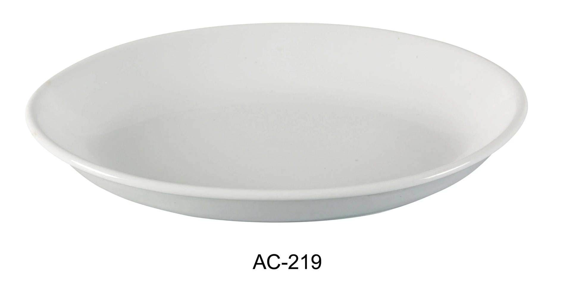 Yanco AC - 219 ABCO Oval Deep Platter, 19"‚ Length, 13.75"‚ Width, 2.25"‚ Height, China, Super White, Pack of 4