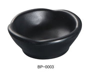 Yanco BP - 0003 Black pearl - 1 Sauce Dish, 3.75" Dia. 2.25" Height, Melamine, Black Color with Matting Finish, 72/case