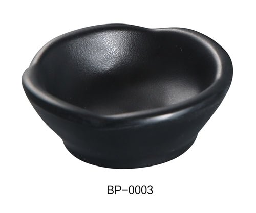 Yanco BP - 0003 Black pearl - 1 Sauce Dish, 3.75" Dia. 2.25" Height, Melamine, Black Color with Matting Finish, 72/case