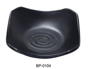 Yanco BP - 0104 Black pearl - 1 New Square Dish, 4.5" Length, 4.5" Width, Melamine, Black Color with Matting Finish, 72/case