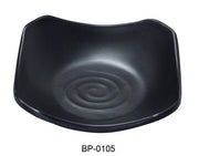 Yanco BP - 0105 Black pearl - 1 New Square Dish, 5.5" Length, 5.5" Width, Melamine, Black Color with Matting Finish, 48/case