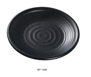Yanco BP - 1006 Black pearl - 1 Round Plate, 6" Diameter, Melamine, Black Matting Finish, 48/case