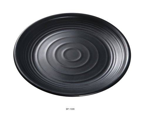 Yanco BP - 1009 Black pearl - 1 Round Plate, 9" Diameter, Melamine, Black Color with Matting Finish, 24/case
