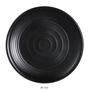Yanco BP - 1012 Black pearl - 1 Round Plate, 12" Diameter, Melamine, Black Color with Matting Finish, 12/case