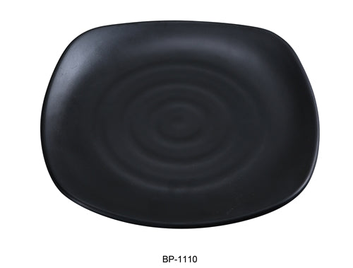 Yanco BP-1110 Black pearl-1 Square Plate, 10" Length, 10" Width, Melamine, Black Color with Matting Finish, 24/case