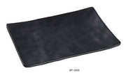 Yanco BP - 2008 Black pearl - 1 Rectangular Plate, 8" Length, 5.5" Width, Melamine, Black Color with Matting Finish, 48/case