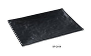 Yanco BP - 2014 Black pearl - 1 New Rectangular Plate, 14" Length, 9" Width, Melamine, Black Color with Matting Finish, 12/case