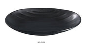 Yanco BP - 2108 Black pearl - 1 Oval Deep Plate, 8.5" Diameter, Melamine, Black Color with Matting Finishing, 48/case