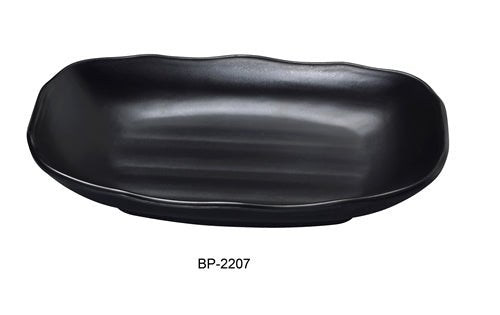 Yanco BP - 2207 Black pearl - 1 New Rectangular Bowl, 7" Length, 4.5" Width, Melamine, Black Color with Matting Finish, 48/case