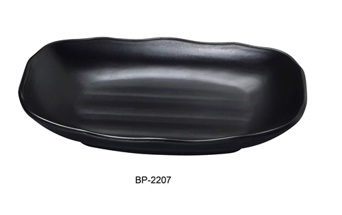 Yanco BP-2207 Black pearl-1 New Rectangular Bowl, 7" Length, 4.5" Width, Melamine, Black Color with Matting Finish, 48/case