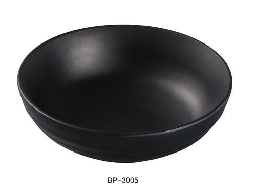 Yanco BP - 3005 Black Pearl - 2 Salad Bowl, 8 oz 5" Diameter, 1.5" Height, Melamine, Black Color with Matting Finish, 48/case