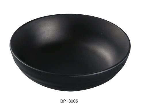 Yanco BP-3005 Black Pearl-2 Salad Bowl, 8 oz 5" Diameter, 1.5" Height, Melamine, Black Color with Matting Finish, 48/case