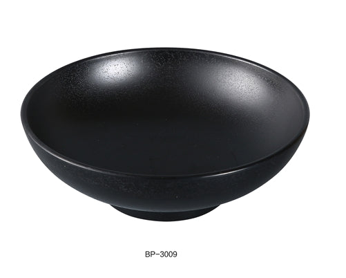 Yanco BP-3009 Black Pearl-2 Noodle Bowl, 48 oz.  9" Diameter, 3" Height, Melamine, Black Color with Matting Finish,  24/case