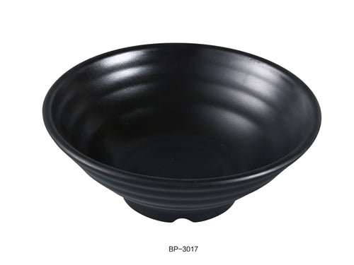 Yanco BP - 3017 Black Pearl - 2 Bowl, 16 oz , 7" Diameter, 2.75" Height, Melamine, Black Color with Matting Finish, 24/case