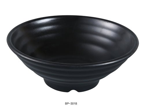 Yanco BP - 3018 Black Pearl - 2 Bowl, 26 oz , 8" Diameter, 3" Height, Melamine, Black Color with Matting Finish, 24/case
