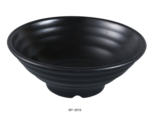 Yanco BP-3019 Black Pearl-2 Bowl, 48 oz , 9" Diameter, 3.5" Height, Melamine, Black Color with Matting Finish, 24/case