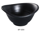 Yanco BP - 3204 Black Pearl - 2 Yuanbao Bowl, 3.5 oz Capacity, 4.75" Diameter, Melamine, Black Color with Matting Finish, Pack of 48