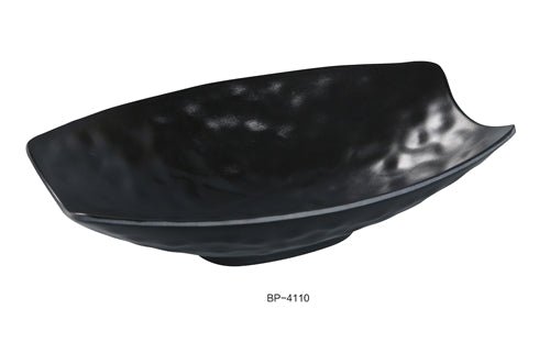 Yanco BP - 4110 Black Pearl - 2 Deep Plate, 2.25" Height, 6.25" Width, 10" Length, Melamine, Black Color with Matting Finish, Pack of 12