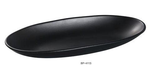 Yanco BP - 4113 Black Pearl - 2 Deep Plate, 12.75" Length, 5.5" Width, 1.5" Height, Melamine, Black Color with Matting Finish, Pack of 12