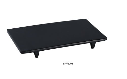 Yanco BP - 5008 Black Pearl - 2 Display Plate, 8" Length, 4.75" Width, 1" Height, Melamine, Black Color with Matting Finish, Pack of 24