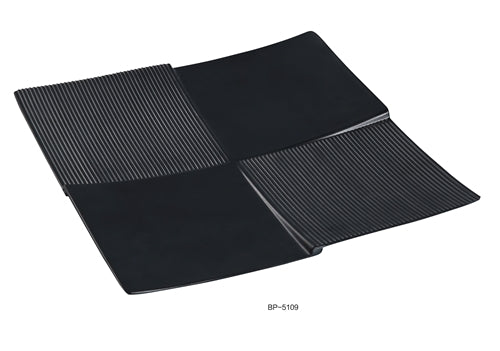 Yanco BP - 5109 Black Pearl - 2 Square Display Plate, 9" Length, 9" Width, Melamine, Black Color with Matting Finish, Pack of 24