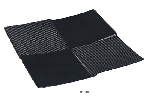Yanco BP-5109 Black Pearl-2 Square Display Plate, 9" Length, 9" Width, Melamine, Black Color with Matting Finish, Pack of 24