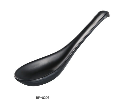 Yanco BP-8206 Black Pearl-2 Spoon, 5.5" Length, Melamine, Black Color with Matting Finish, Pack of 72