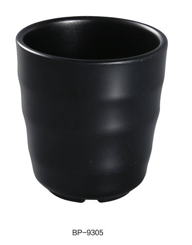 Yanco BP - 9305 Black Pearl - 2 Tea Cup, 7 oz Capacity, 3.5" Diameter, 3" Height, Melamine, Black Color with Matting Finish, Pack of 48