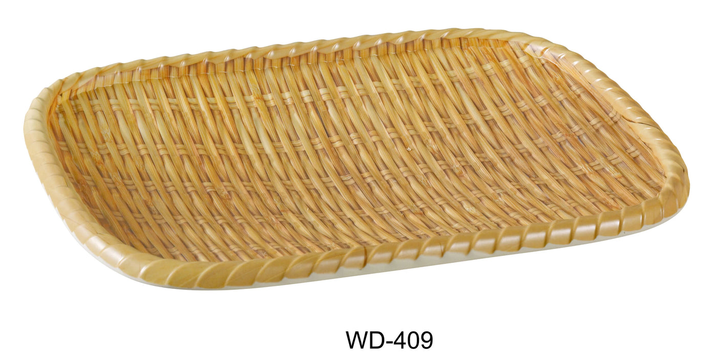 Yanco WD-409 Rectangular Wooden Tray, 9.75″ Length, 7.5″ Width, Melamine, Pack of 24