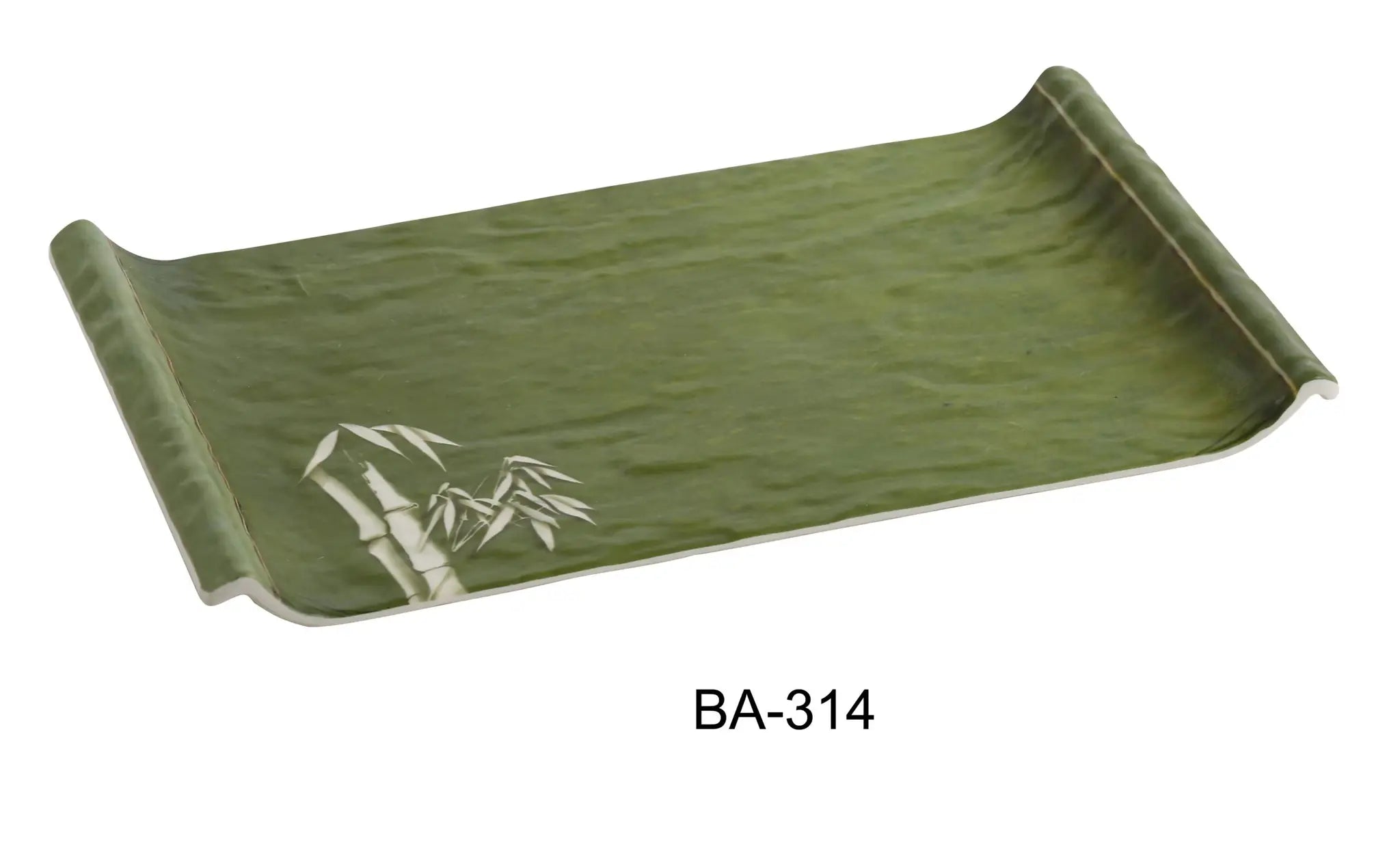 Yanco BA - 314 Bamboo Style Collection, 14"‚ X 8"‚ DISPLAY PLATE, 1.25"‚ Height, Melamine, Pack of 12