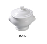 Yanco LB - 15 - L Accessories LION BOUILLON WITH LID, 15 oz Capacity, 5"‚ Diameter, 5.5"‚ Height, China, Super White Color, Pack of 24