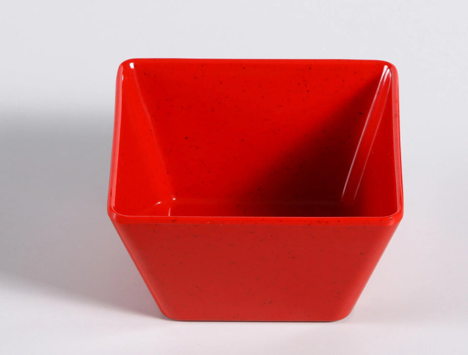 Yanco ME-407 Mexico Bowl, Square, 2 QT. Capacity, 7.25″ Length, 7.25″ Width, 3.125″ Height, Melamine, Red Color with Black Speckled, Pack of 48